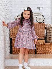 Trotters London Liberty Print Red Floral Theresa Cotton Willow Dress - Image 2 of 5