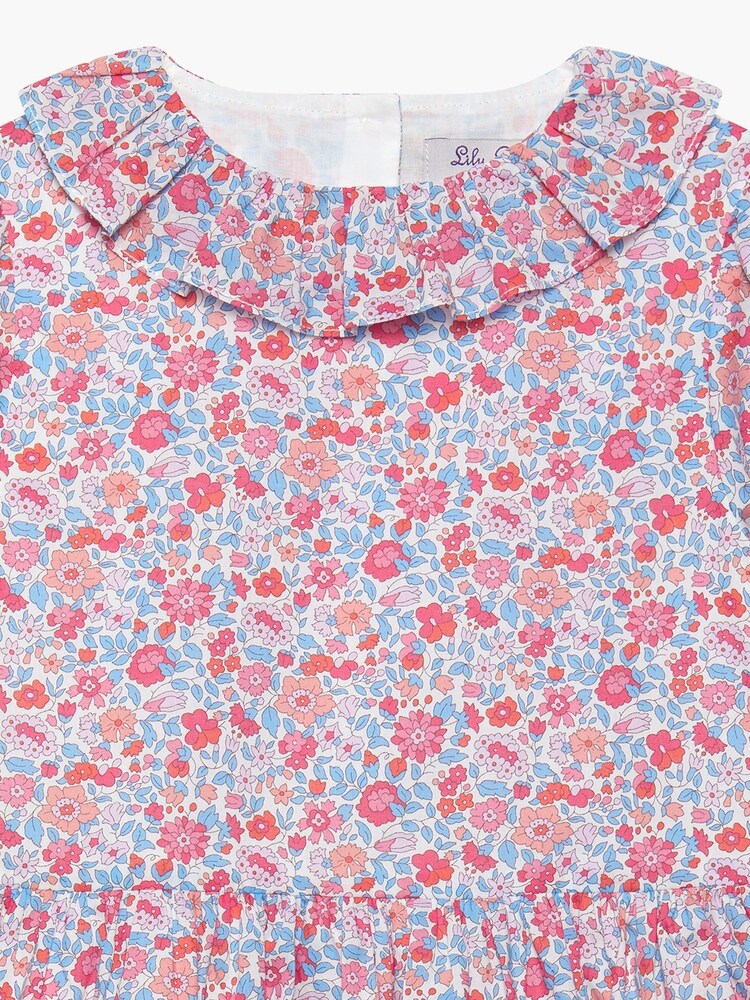 Trotters London Liberty Print Red Floral Theresa Cotton Willow Dress - Image 5 of 5 Trotters London Liberty Print Red Floral Theresa Cotton Willow Dress - Image 5 of 5