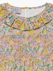Trotters London Yellow Liberty Print Lemon Elysian Day Smocked Cotton Dress - Image 3 of 3
