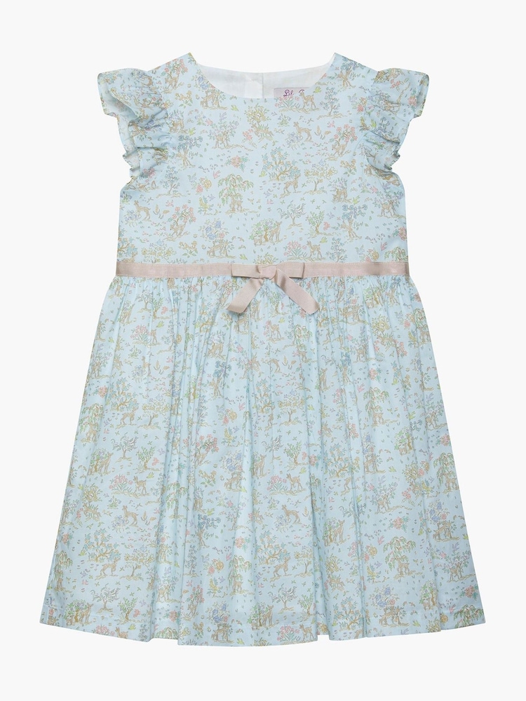 Trotters London Liberty Print Seafoam Etta Fawn Frill Sleeve Cotton Dress - Image 1 of 1 Trotters London Liberty Print Seafoam Etta Fawn Frill Sleeve Cotton Dress - Image 1 of 1