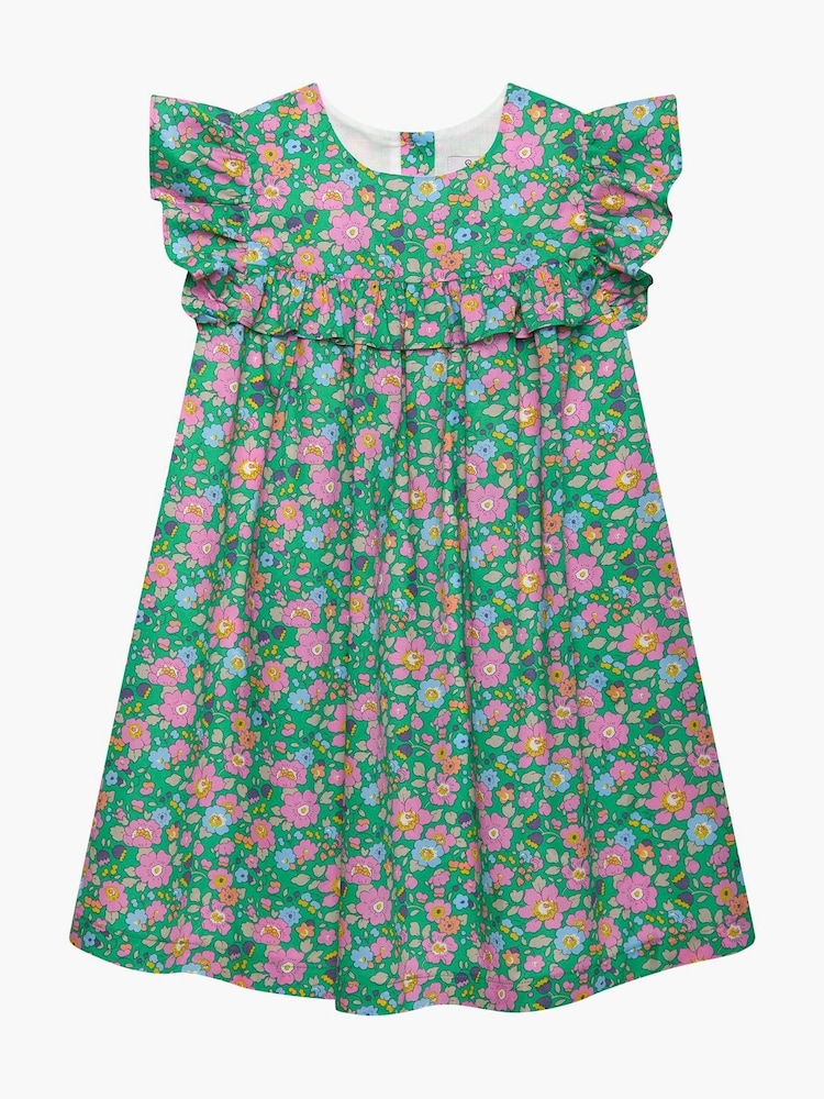 أخضر - فستان طبعة Liberty قطن 100% Betsy من Trotters London - صورة 2 من 4