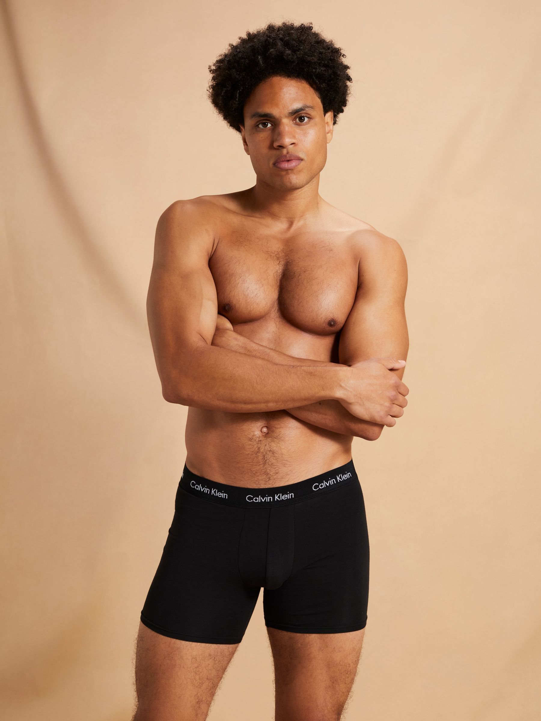 Buy Calvin Klein Black Blue Long Cotton Stretch Trunks 3 Pack Boxers from Next USA