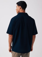 Fred Perry Crepe Cotton Textured Short Sleeve Resort Shirt - Image 2 of 5