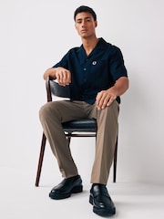 Fred Perry Crepe Cotton Textured Short Sleeve Resort Shirt - Image 5 of 5