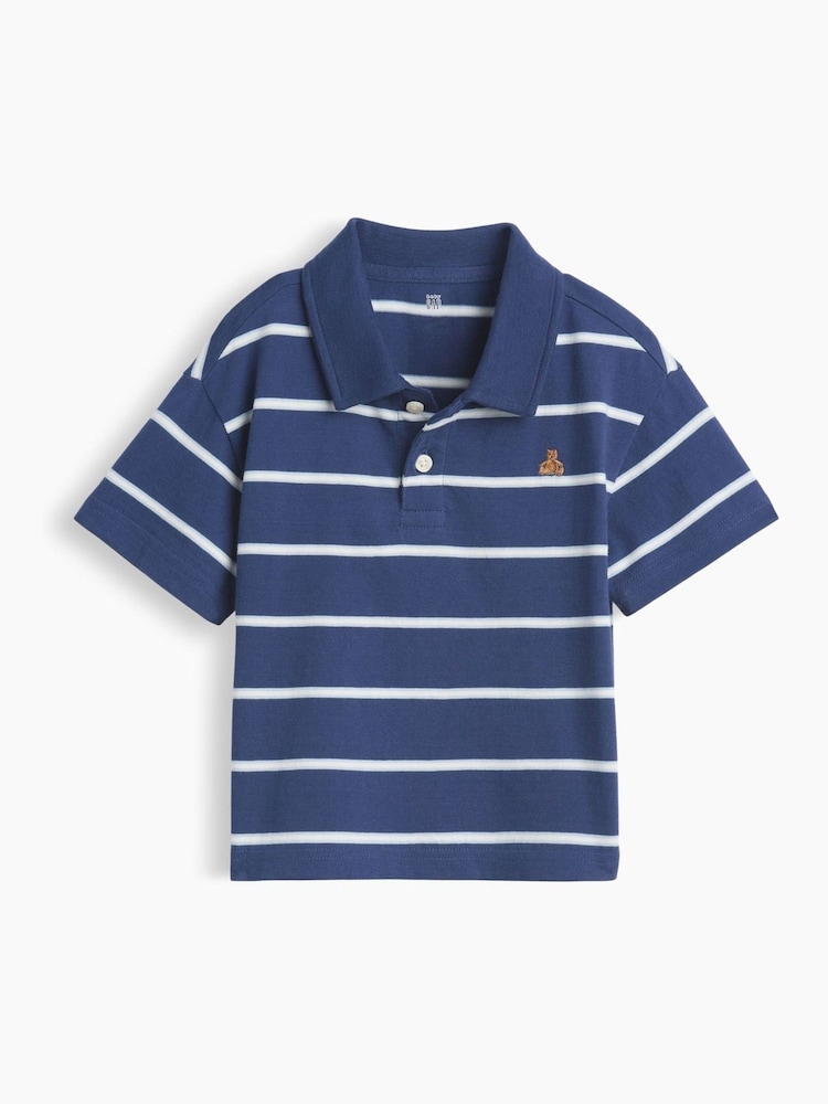Gap Blue Stripe Boxy Polo Shirt (6mths-5yrs) - Image 1 of 2 Gap Blue Stripe Boxy Polo Shirt (6mths-5yrs) - Image 1 of 2