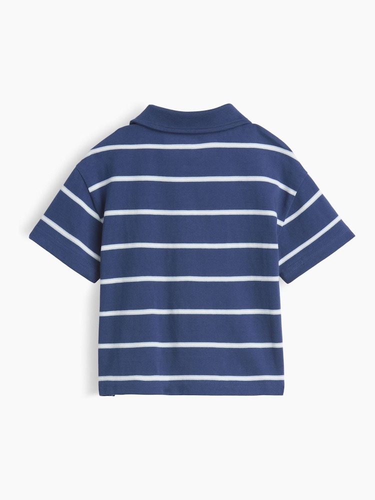 Gap Blue Stripe Boxy Polo Shirt (6mths-5yrs) - Image 2 of 2 Gap Blue Stripe Boxy Polo Shirt (6mths-5yrs) - Image 2 of 2