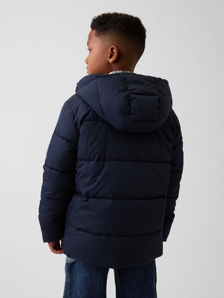 Gap Navy Relaxed Puffer Parka (4-13yrs) - Image 2 of 5 Gap Navy Relaxed Puffer Parka (4-13yrs) - Image 2 of 5