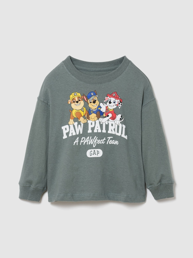 Gap Grey Paw Patrol Logo Long Sleeve T-Shirt (6mths-5yrs) - Image 1 of 3