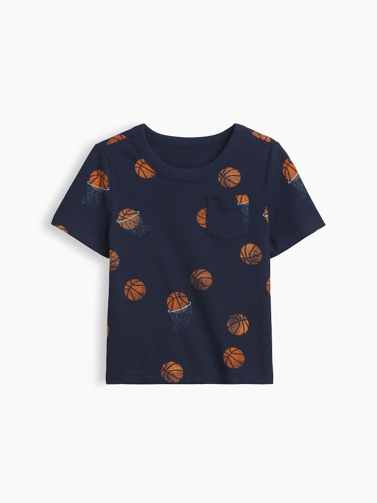 Gap Navy Basketball Pocket Short Sleeve T-Shirt (6mths-5yrs) - Image 1 of 2