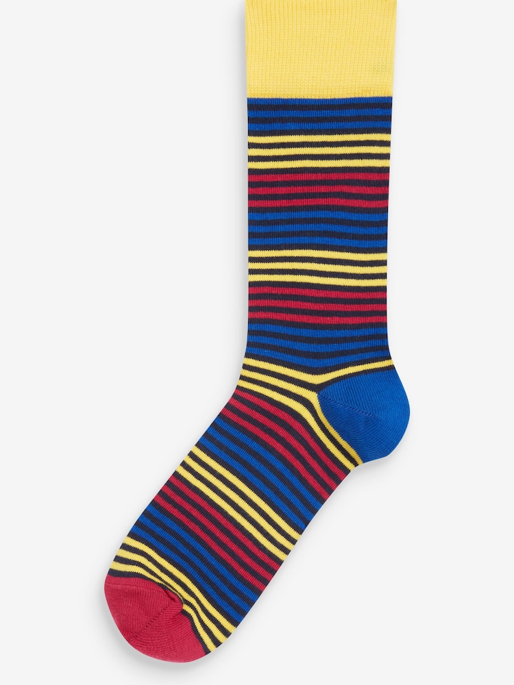 Rayures et pois colorés - Lot de 8 paires de chaussettes à motifs - Image 4 of 8