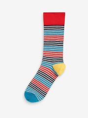 Bright Stripe Spot Pattern Socks 8 Pack - Image 6 of 8