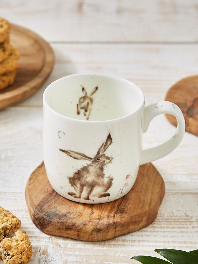 Royal Worceser Wrendale Set of 6 White Hare Mugs - Image 1 of 4