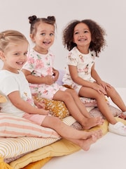Pink/Cream Fairy Short Pyjamas 3 Pack (9mths-10yrs) - Image 2 of 11