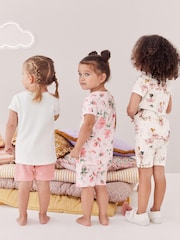 Pink/Cream Fairy Short Pyjamas 3 Pack (9mths-10yrs) - Image 3 of 11