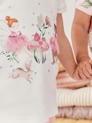 Pink/Cream Fairy Short Pyjamas 3 Pack (9mths-10yrs) - Image 6 of 11