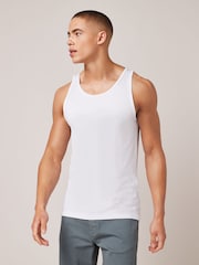 White Pure 100% Cotton Vests 2 Pack - Image 2 of 8