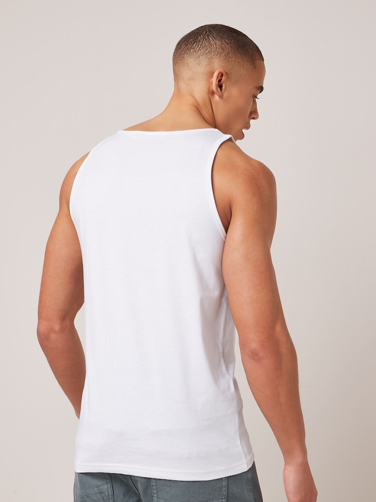 White Pure 100% Cotton Layering Vests 2 Pack - Image 3 of 8