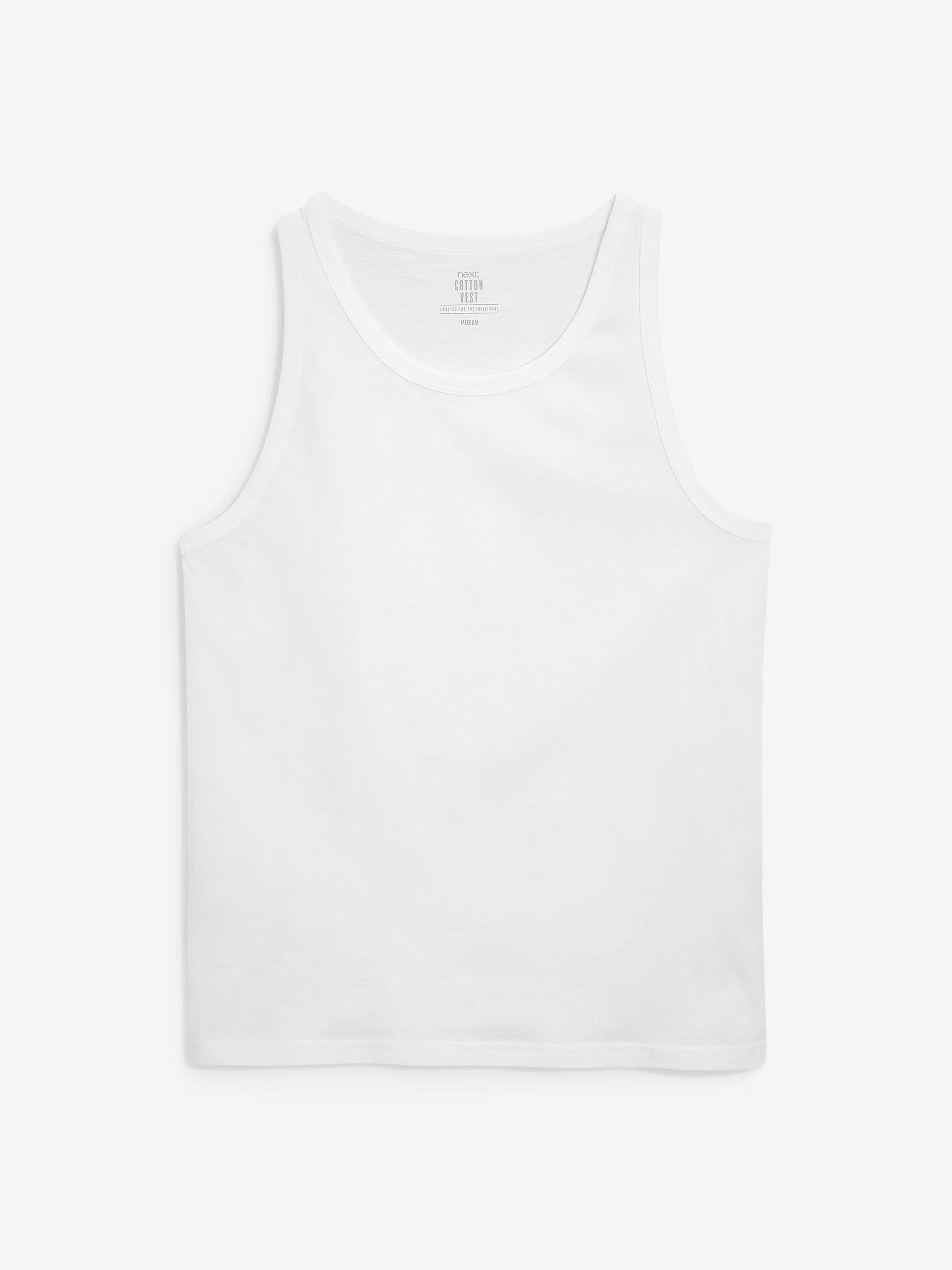 代引き人気 Layering Cotton 100% Pure White Buy Vests USA Next from Pack 2 トップス