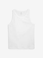 White Pure 100% Cotton Vests 2 Pack - Image 6 of 8