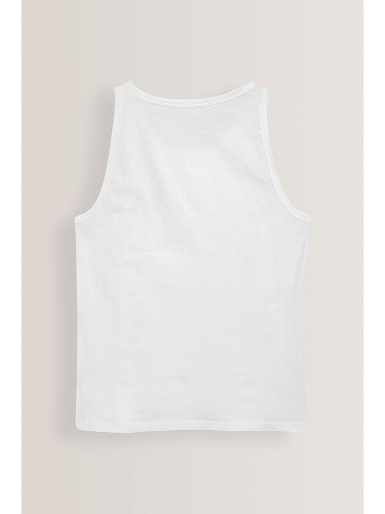 White Pure 100% Cotton Layering Vests 2 Pack - Image 7 of 8