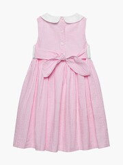 Trotters London Pink Stripe Tweetie Bird Smocked Cotton Dress - Image 2 of 3