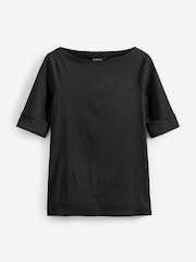 Lauren Ralph Lauren Judy Stretch Cotton Boatneck Top - Image 11 of 11