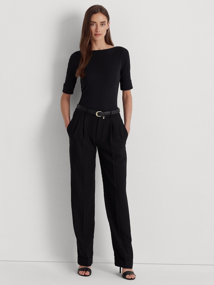 Lauren Ralph Lauren Judy Stretch Cotton Boatneck Top - Image 4 of 11