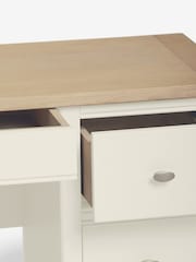 Chalk White Hampton Collection Luxe Painted Oak 6 Drawer Console Dressing Table - Image 10 of 11