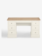 Chalk White Hampton Collection Luxe Painted Oak 6 Drawer Console Dressing Table - Image 9 of 11