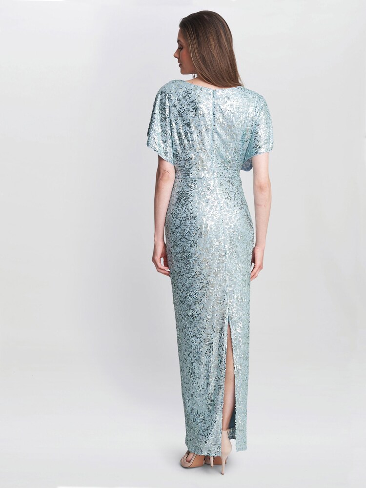 Gina Bacconi Blue Courtney Maxi Sequin Dress - Image 2 of 5