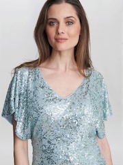 Gina Bacconi Blue Courtney Maxi Sequin Dress - Image 4 of 5