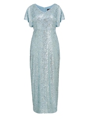 Gina Bacconi Blue Courtney Maxi Sequin Dress - Image 5 of 5