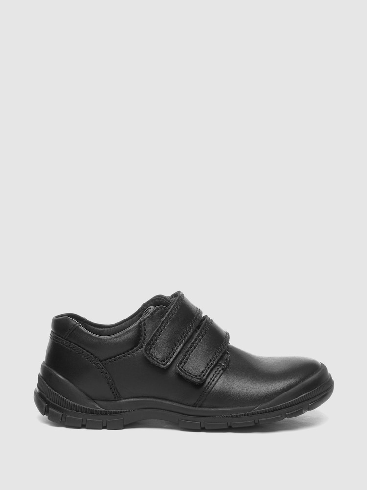 Start-Rite Engineer Black Leather Double Rip-Tape School Shoes F & G Fit - Image 1 of 5
