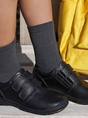 Start-Rite Engineer Black Leather Double Rip-Tape School Shoes F & G Fit - Image 6 of 8