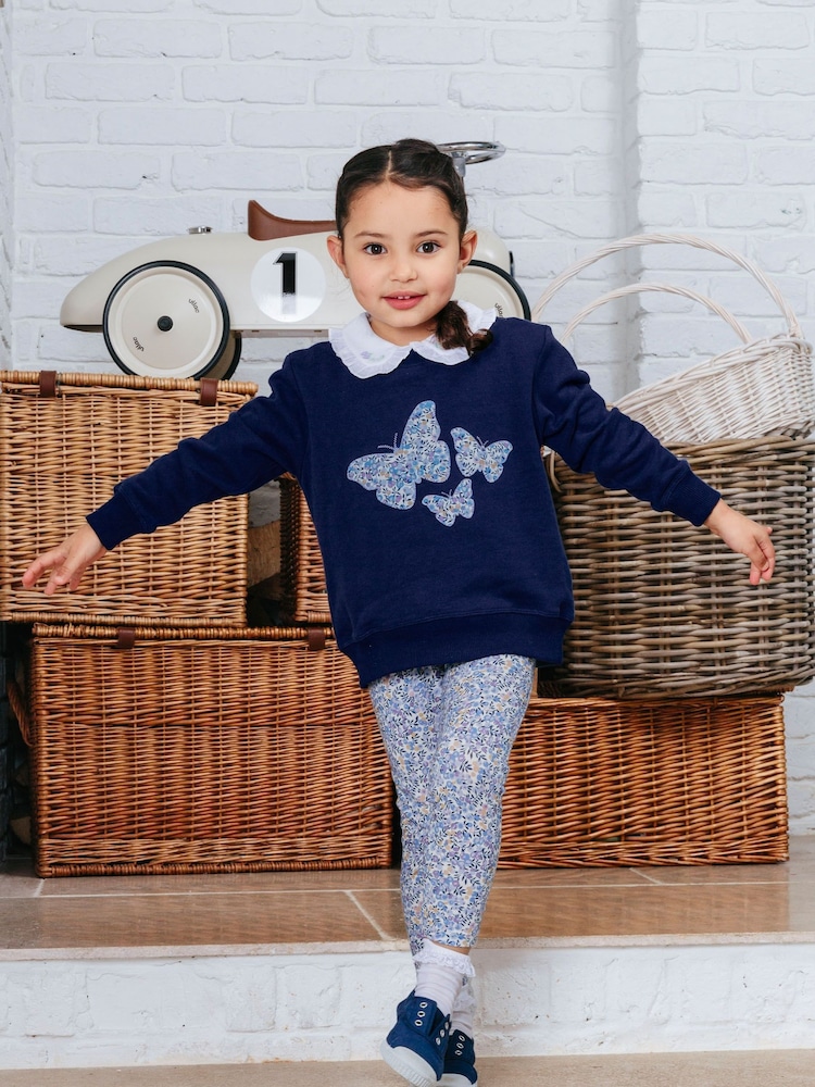 Trotters London Blue Liberty Print Wiltshire Leggings - Image 1 of 4