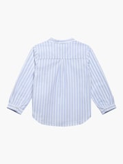 Trotters London Blue Stripe Oscar Cotton/Linen Blend Shirt - Image 2 of 3