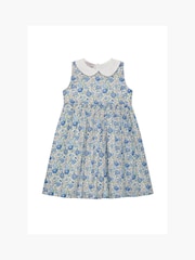 Trotters London Liberty Print Blue Felicite Cotton Dress - Image 1 of 3