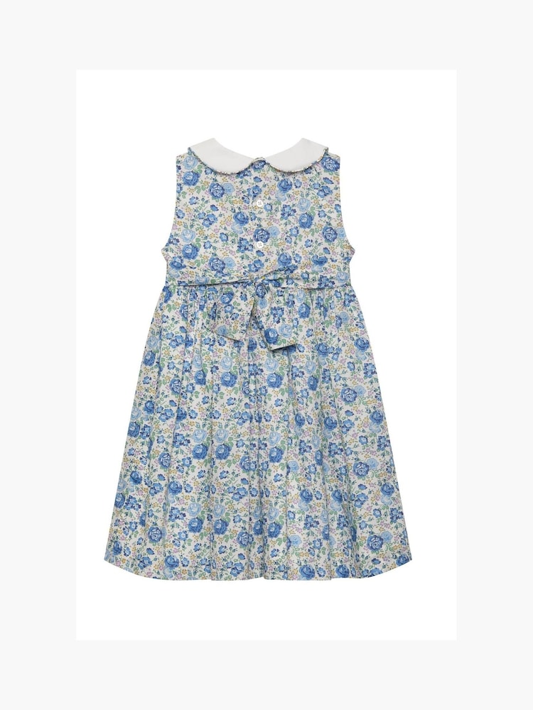 Trotters London Liberty Print Blue Felicite Cotton Dress - Image 2 of 3