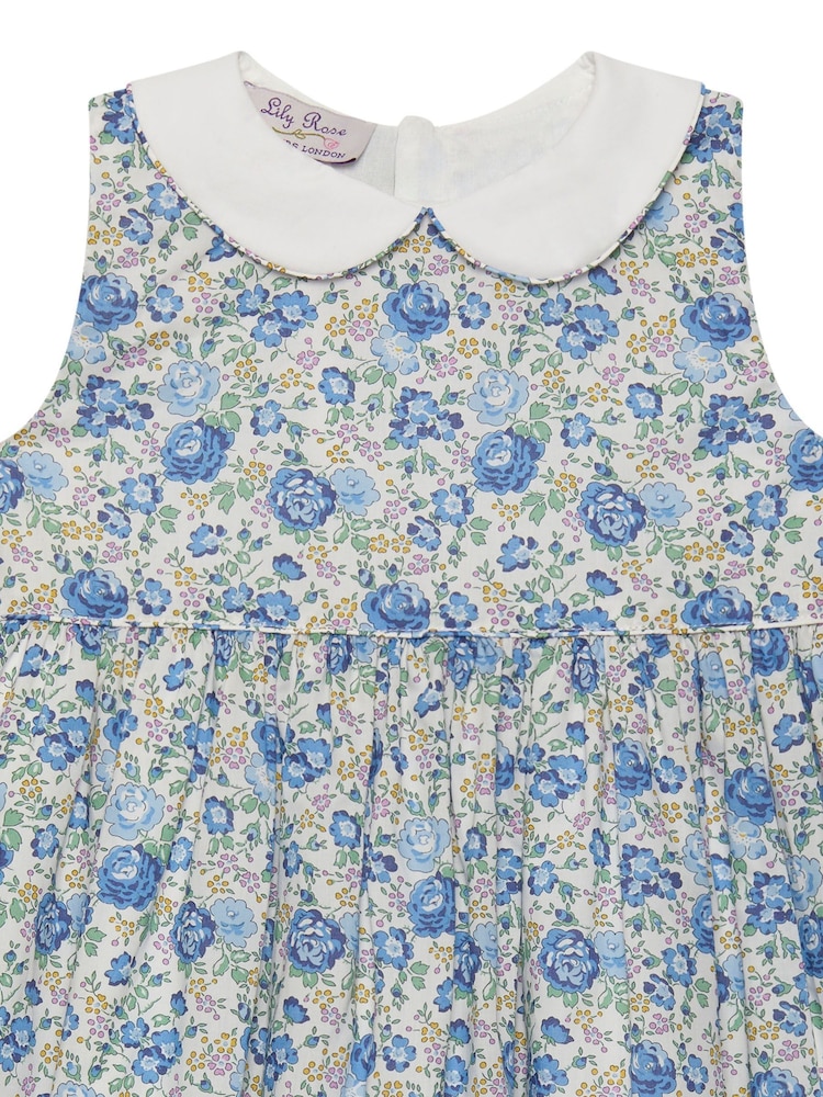 Trotters London Liberty Print Blue Felicite Cotton Dress - Image 3 of 3