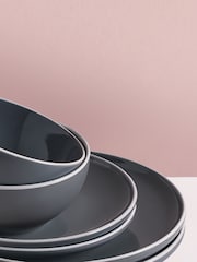 12 Piece Charcoal Grey Warwick Dinner Set - Image 2 of 4