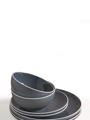 12 Piece Charcoal Grey Warwick Dinner Set - Image 4 of 4