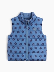 Gap Blue Floral Puffer Vest (6mths-5yrs) - Image 1 of 3