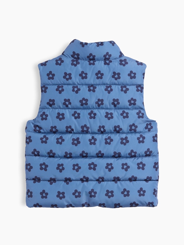 Gap Blue Floral Puffer Vest (6mths-5yrs) - Image 2 of 3