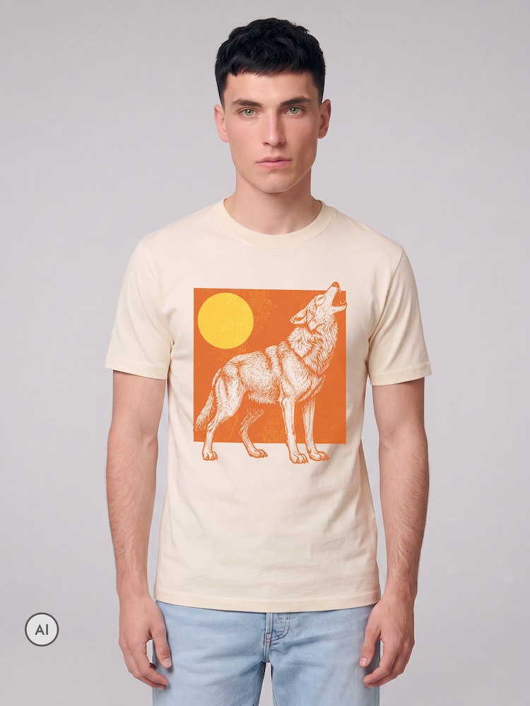 All + Every Natural Halloween Spooky Howling Wolf T-Shirt - Image 1 of 4 All + Every Natural Halloween Spooky Howling Wolf T-Shirt - Image 1 of 4