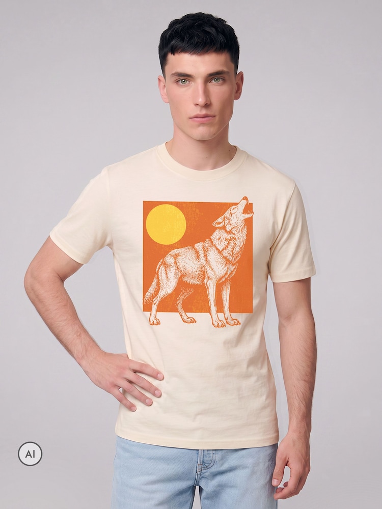 All + Every Natural Halloween Spooky Howling Wolf T-Shirt - Image 2 of 4 All + Every Natural Halloween Spooky Howling Wolf T-Shirt - Image 2 of 4