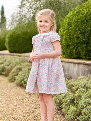 Trotters London Pink Floral Alice Floral Smocked Cotton Dress - Image 1 of 4