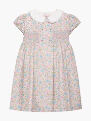 Trotters London Pink Floral Alice Floral Smocked Cotton Dress - Image 2 of 4