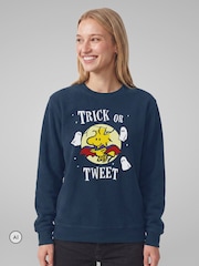 All + Every Blue Peanuts Halloween Trick Or Tweet Woodstock Sweatshirt - Image 1 of 4