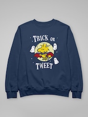 All + Every Blue Peanuts Halloween Trick Or Tweet Woodstock Sweatshirt - Image 3 of 4