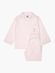 Trotters London Pink Stripe 100% Cotton Ballerina Pyjamas - Image 1 of 3